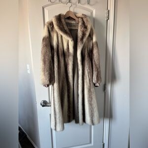 Cross marten mink coat